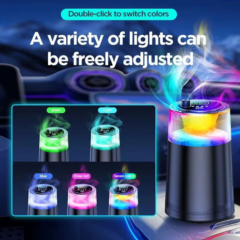 Smart Car Air Freshener with RGB Light and Fog Effect